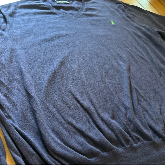 Polo Ralph Lauren Pima Cotton Sweater Mens XXL Navy Blue Long Sleeve Pullover - Picture 7 of 10